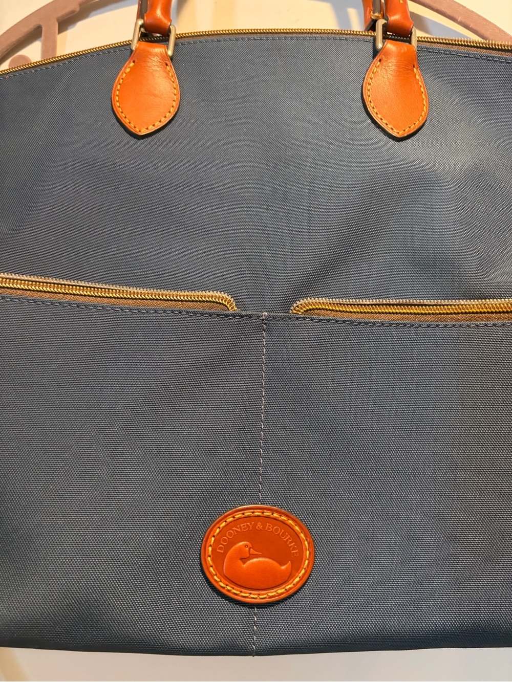 Dooney & Bourke Navy Nylon Satchel - Picture 6 of 8
